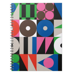 Cuaderno Patrón de arte neo-modernista hecho con g abstract