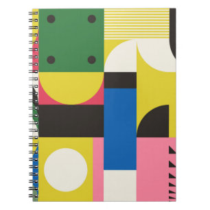 Cuaderno Patrón de arte neo-modernista hecho con g abstract