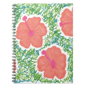Cuaderno Patrón de arte pop de Hibiscus