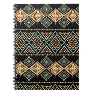 Cuaderno Patrón de arte tribal. Impresión geométrica étnica