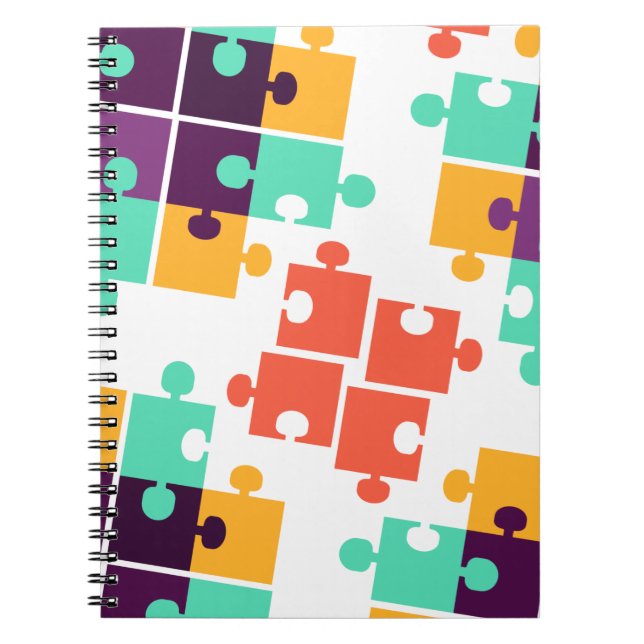 Cuaderno Patrón de autismo de rompecabezas de rompecabezas  (Frente)