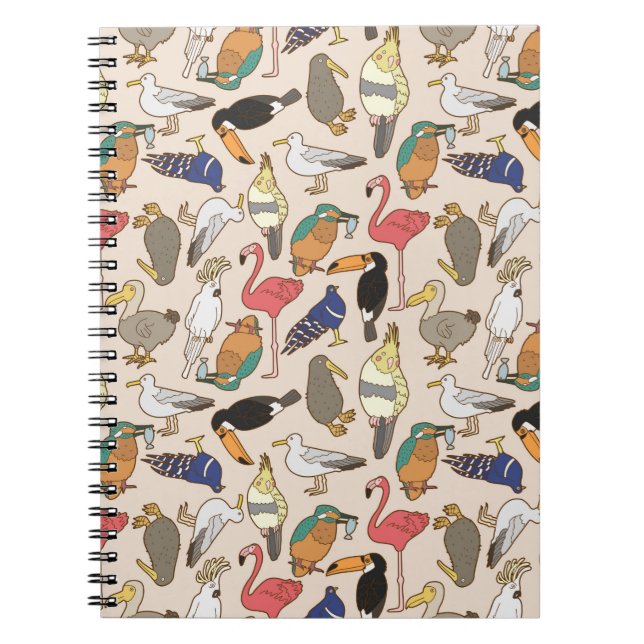 Cuaderno patrón de ave sin costuras (Frente)