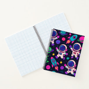 Cuaderno Patrón de Aventura Espacial Neon