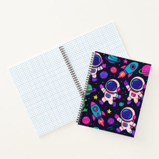 Cuaderno Patrón de Aventura Espacial Neon