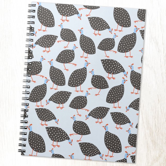 Cuaderno Patrón de aves de Guinea (Fun Guinea Fowl bird pattern notebook)