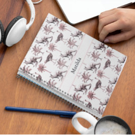 Cuaderno Patrón de avestruces y canguros y palmeras