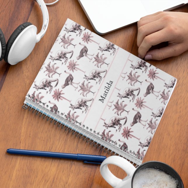 Cuaderno Patrón de avestruces y canguros y palmeras (Subido por el creador)