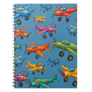 Cuaderno Patrón de Aviones Antiguos Coloridos – Aviación Re