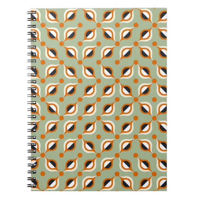 Cuaderno Patrón de baldosas de época, fondo abstracto sin c (Frente)