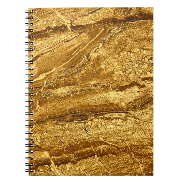 Cuaderno Patrón de baldosas de mármol dorado natural (Frente)