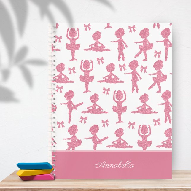 Cuaderno Patrón de ballet Niña Ballerina Purpurina Rosa (Subido por el creador)