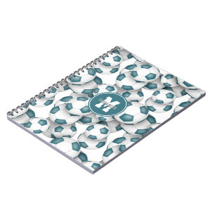 Cuaderno patrón de balones de fútbol azul verde para niños 
