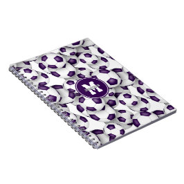 Cuaderno patrón de balones de fútbol púrpura para niños dep