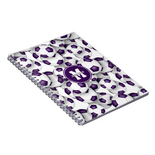 Cuaderno patrón de balones de fútbol púrpura para niños dep