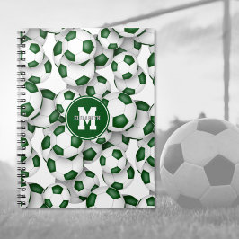 Cuaderno patrón de balones de fútbol verdes para niños depo