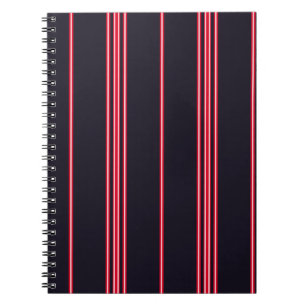 Cuaderno Patrón de banda con verti azul marino, blanco y ro
