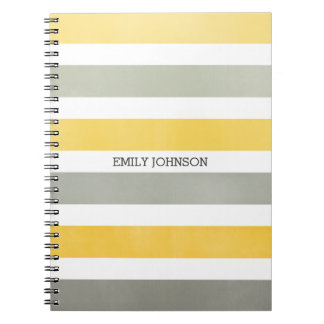 Cuaderno Patrón de bandas anchas amarillas y grises persona