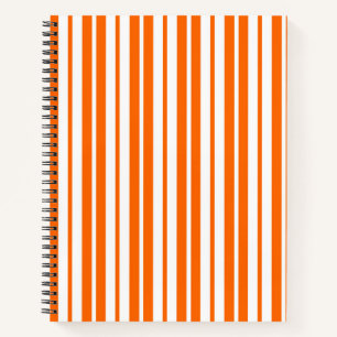 Cuaderno Patrón de bandas verticales blancas naranja