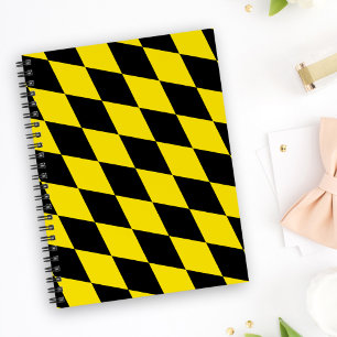 Cuaderno Patrón de bandera de diamantes de Baviera negra y 