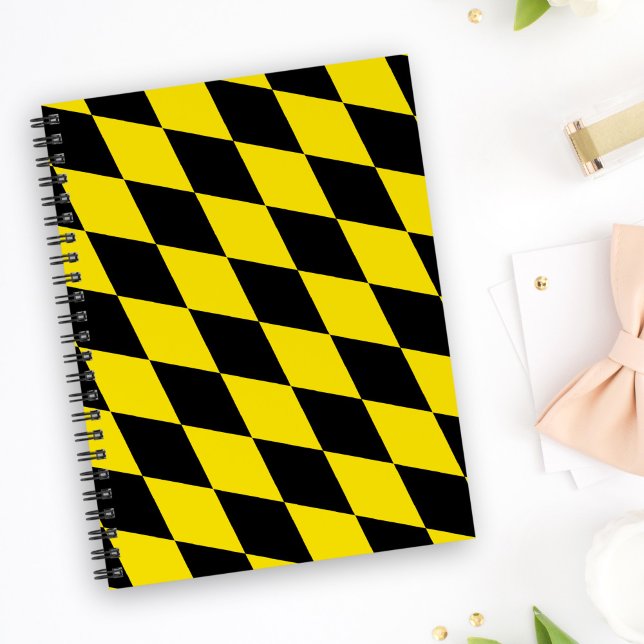 Cuaderno Patrón de bandera de diamantes de Baviera negra y  (Subido por el creador)