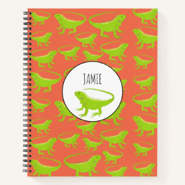 Cuaderno Patrón de barniz de iguana personalizado