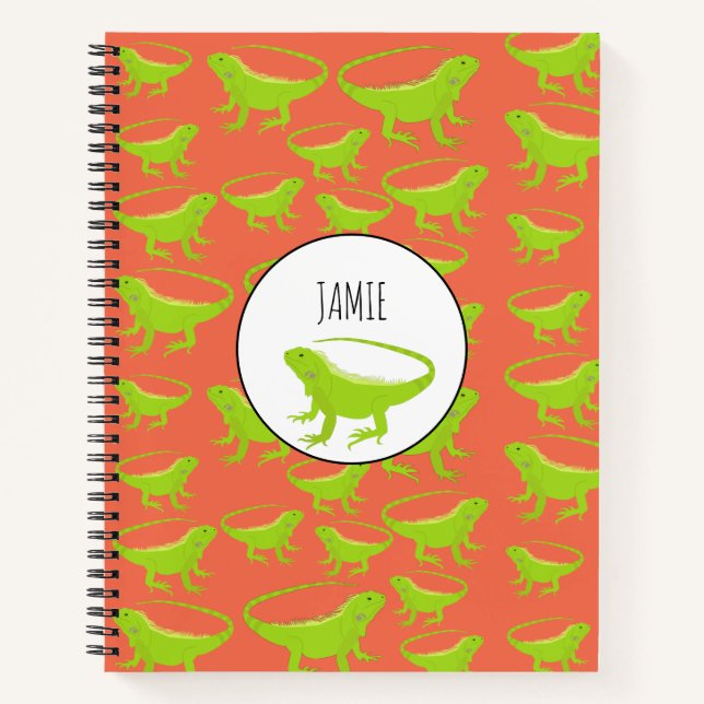 Cuaderno Patrón de barniz de iguana personalizado (Anverso)