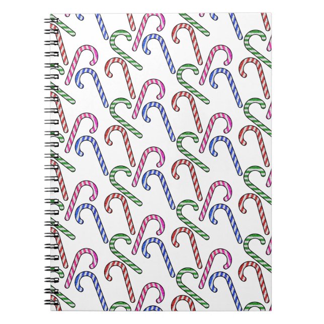 Cuaderno Patrón de bastón de purpurina (Frente)