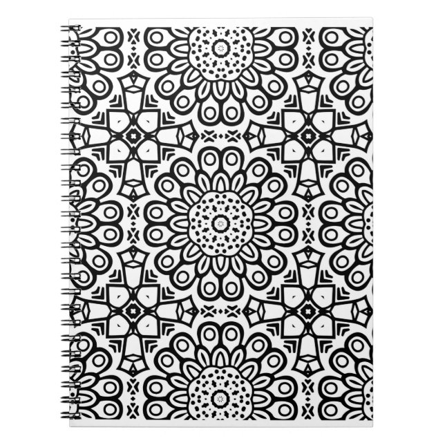 Cuaderno Patrón de batido de girasol tradicional adorno (Frente)