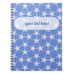 Cuaderno Patrón de Batik Moderno Flor Floral Jazmín Blanco