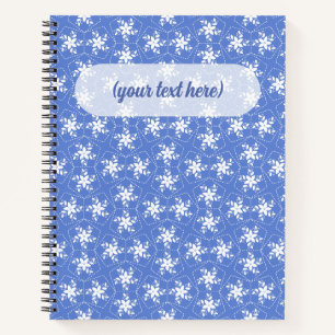 Cuaderno Patrón de Batik Moderno Flor Floral Jazmín Blanco