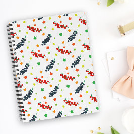 Cuaderno Patrón de bayas, arándano rojo, arándano azul, fru