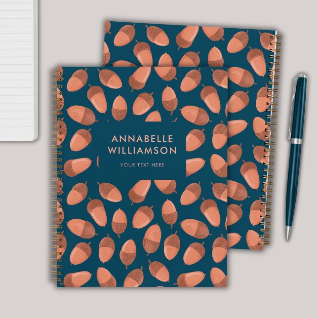 Cuaderno Patrón de bellota personalizado (Acorn pattern personalized notebook journal)