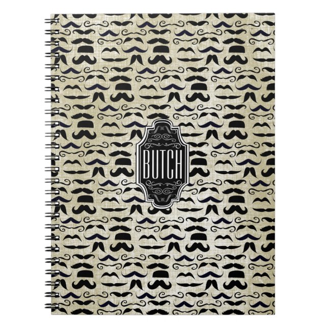 Cuaderno Patrón de bigote de croqueta de fondo texturizado (Frente)