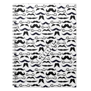 Cuaderno Patrón de bigote negro y blanco