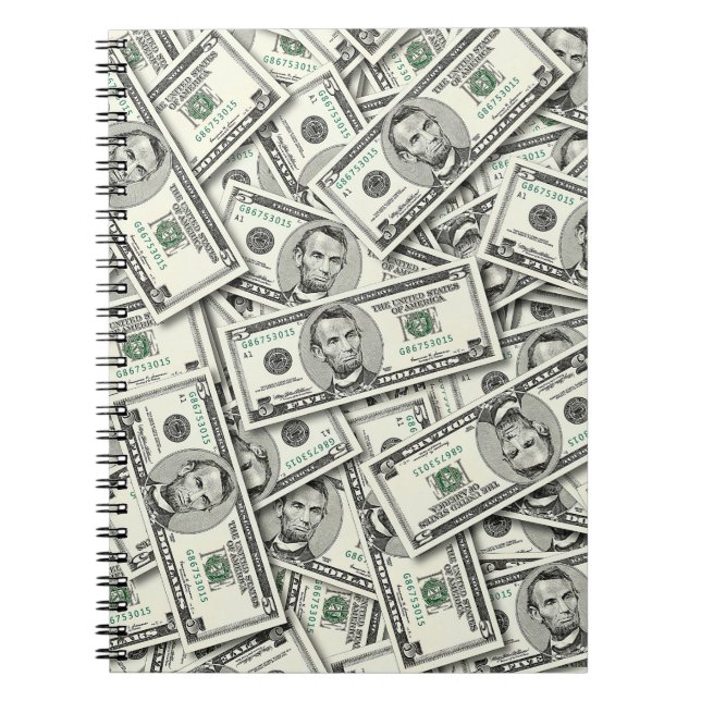 Cuaderno Patrón de billete de $5 (Frente)