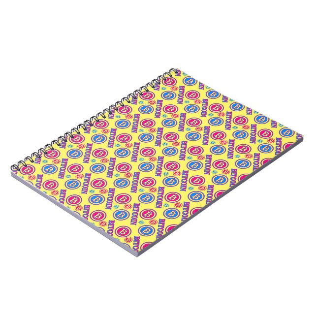 Cuaderno Patrón de Bitcoin colorido (Lado Izquierdo)