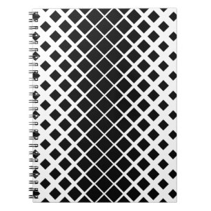 Cuaderno Patrón de bloque cuadrado de disolución en negro m