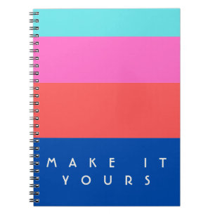 Cuaderno Patrón de Bloque de Color Moderno Personalizado
