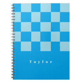 Cuaderno Patrón de bloques cuadrados oscuros y azul claro