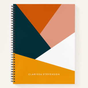 Cuaderno Patrón de bloques de color geométrico abstracto mo