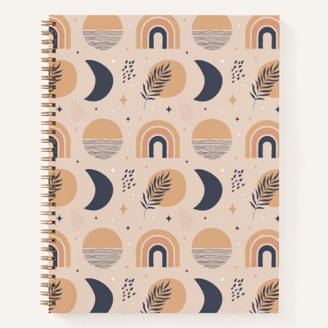 Cuaderno Patrón de boho orgánico (Anverso)