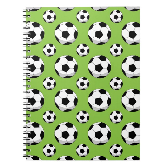 Cuaderno Patrón de bolas de fútbol personalizado (Frente)
