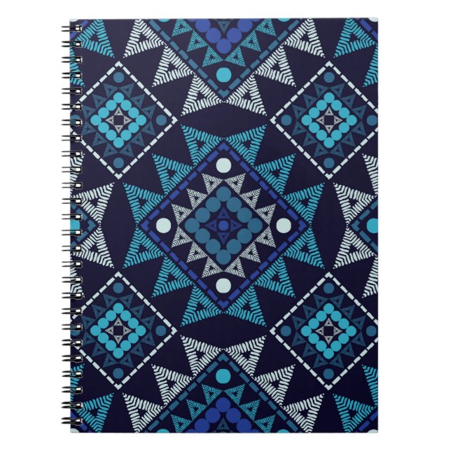 Cuaderno Patrón de bordado de Boho étnico sin mar (Frente)