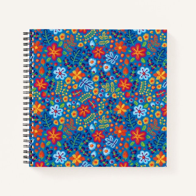 Cuaderno Patrón de bordado floral (Anverso)