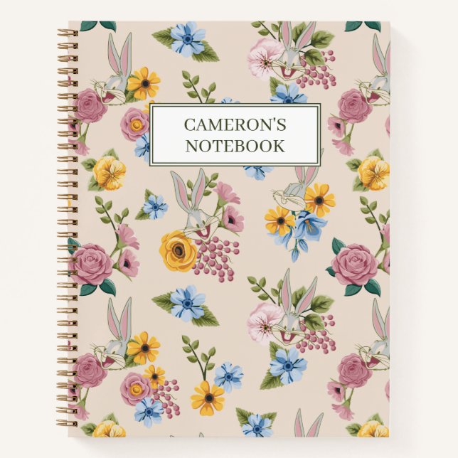 Cuaderno Patrón de bordado floral de BUGS BUNNY™ (Anverso)