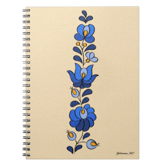 Cuaderno Patrón de bordado húngaro, "Matyó" - azul