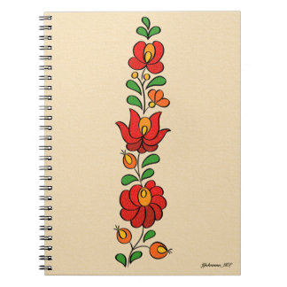 Cuaderno Patrón de bordado húngaro, "Matyó" - rojo