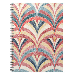 Cuaderno Patrón de bordado sin foco. Huella bohemia ondulad