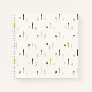 Cuaderno Patrón de bosque de árbol de Navidad