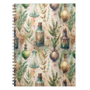 Cuaderno Patrón de botellas apotecarias vintage (3)